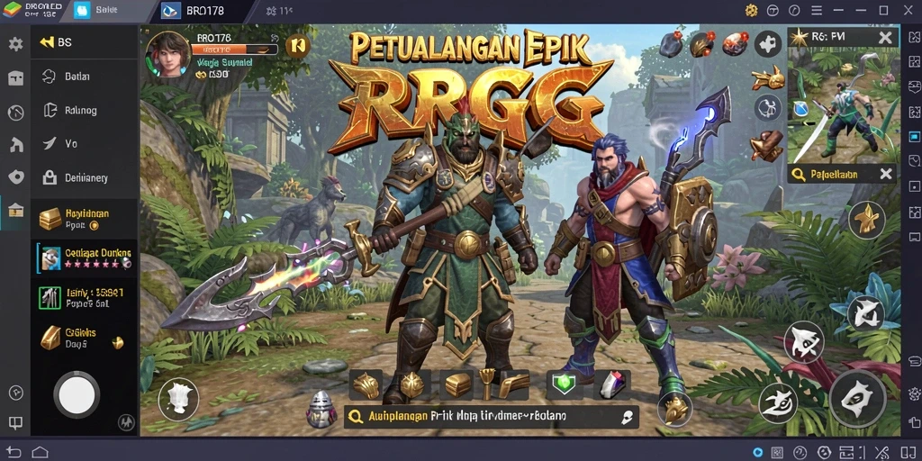 Tampilan gameplay menarik dari BRO178 yang menunjukkan pertempuran epik dalam dunia RPG.