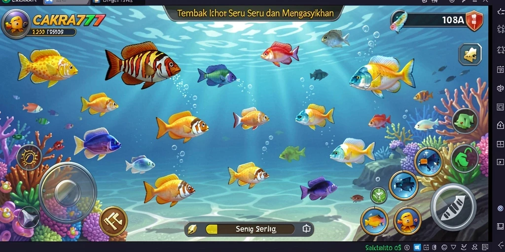 Screenshot gameplay CAKRA777 menampilkan serunya menembak ikan.
