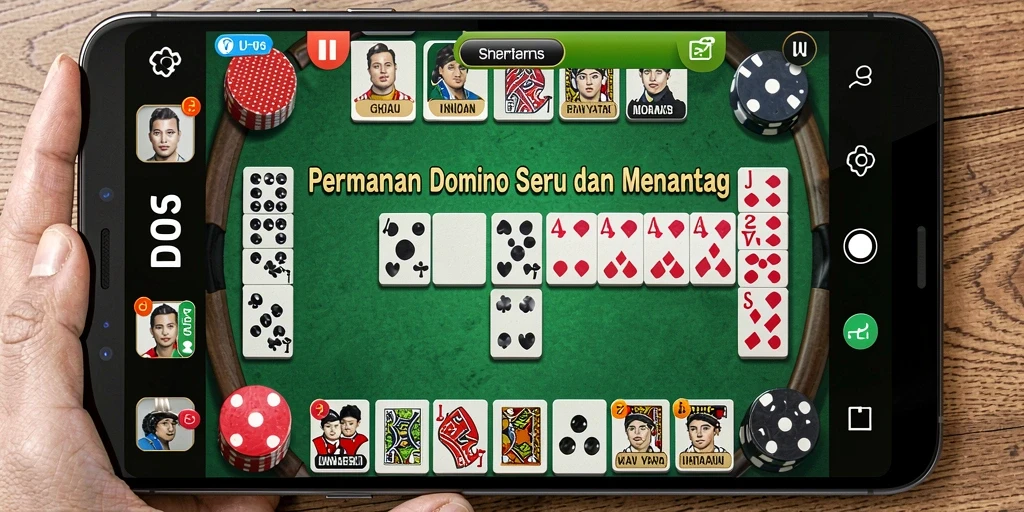 Screenshot D06 menunjukkan gameplay seru permainan domino.