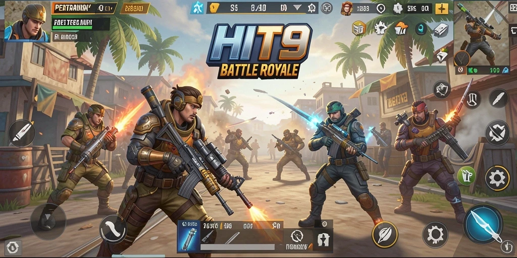 Gameplay seru di HIT9 dengan aksi Battle Royale yang mendebarkan.