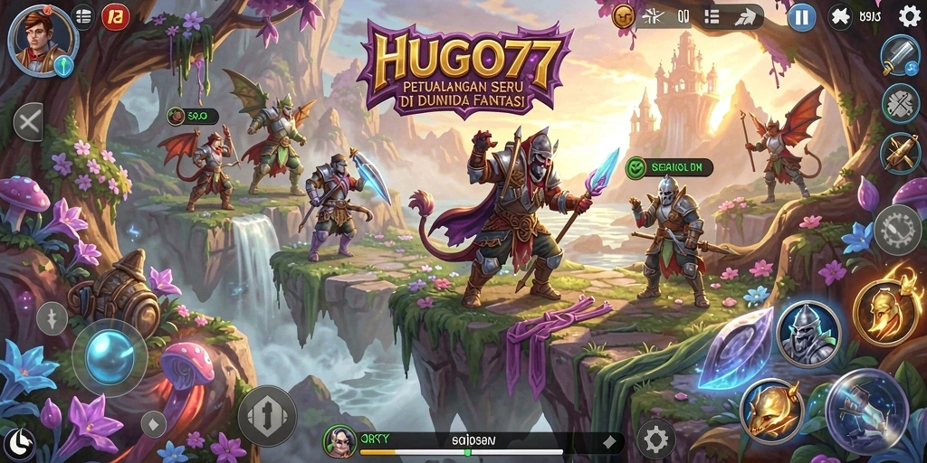 Tampilan gameplay HUGO77 yang penuh aksi dalam petualangan fantastis.