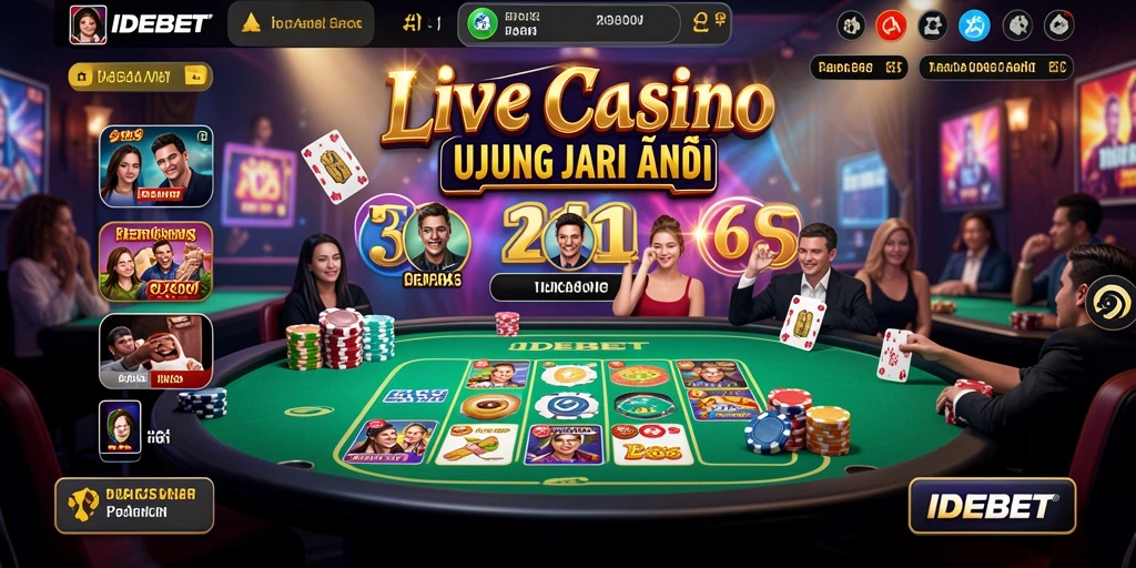 Tampilan gameplay Live Casino yang mendebarkan dari IDEBET.