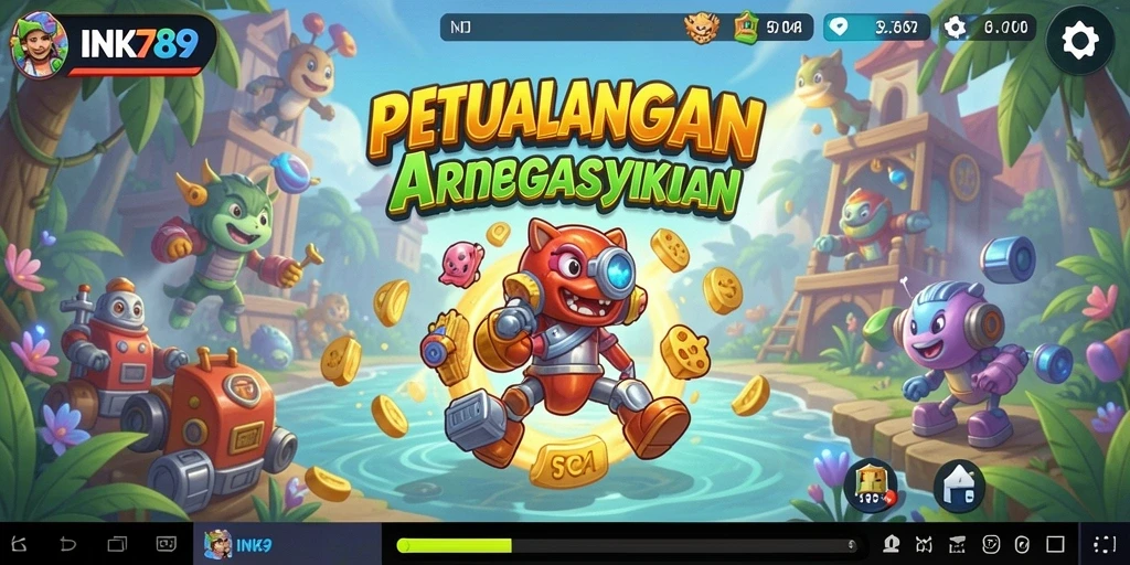 Tampilan gameplay INK789 yang penuh warna dan menantang.