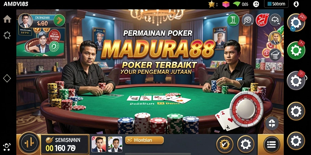 Tampilan gameplay Poker di MADURA88 yang menegangkan dan seru.