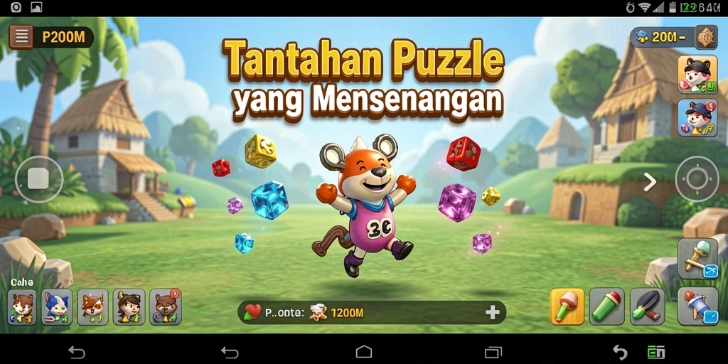 Screenshot P200M menampilkan gameplay Puzzle yang seru.