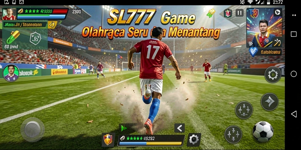 Tampilan gameplay SL777 yang mendebarkan dengan aksi olahraga seru.