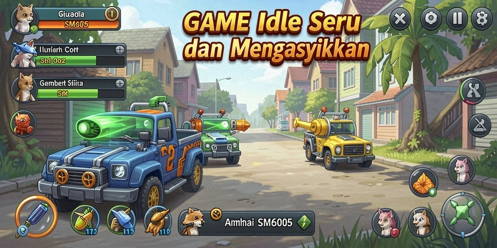 Tampilan gameplay SM605 yang seru dan penuh warna.