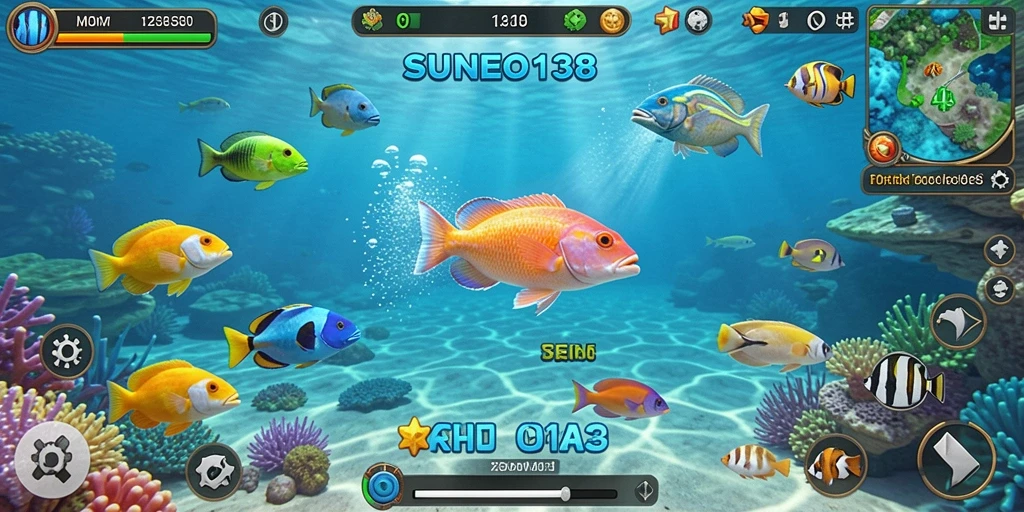 Tampilan gameplay SUNEO138 yang menegangkan saat menembak ikan.