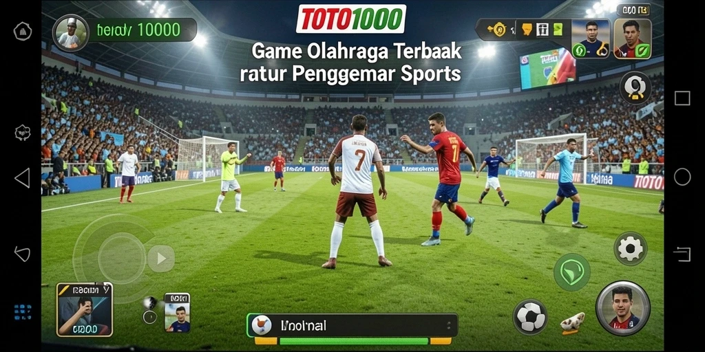 Screenshot gameplay TOTO1000 menampilkan pertarungan olahraga yang seru.