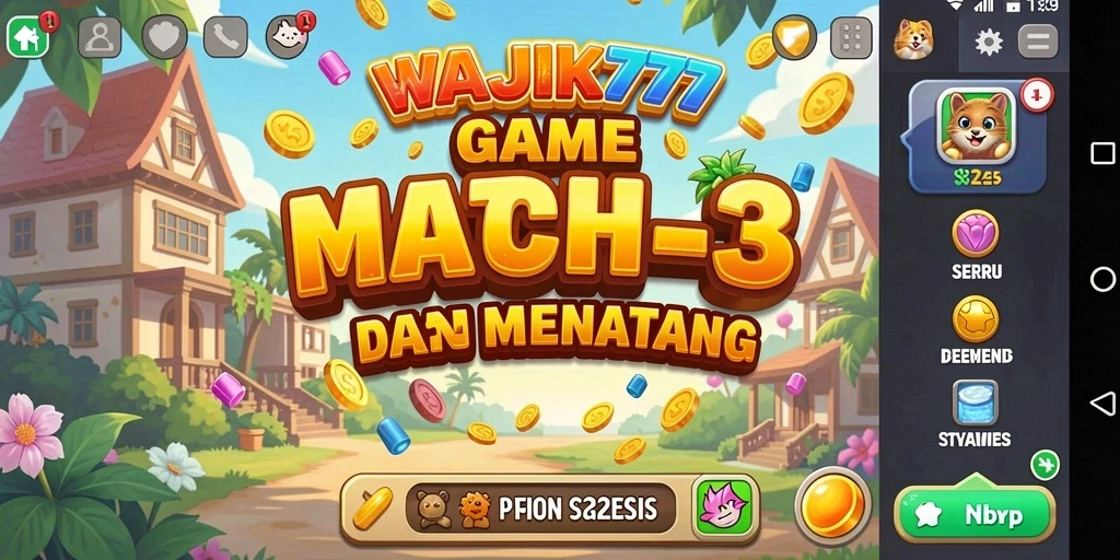 Gameplay seru WAJIK777 dengan elemen match-3 yang menarik.